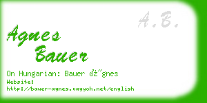 agnes bauer business card